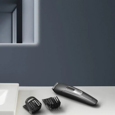 Тример Rowenta Stylis Easy, для бороди і вусів, мережа+акум., насадок-2, сталь, чорний