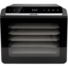 Сушарка для продуктів Gorenje 580Вт, піддонів - 6x1.5см, діаметр - 25см, макс - 75°С, дисплей, пластик+метал, чорний Сушарка для продуктів Gorenje 580Вт, піддонів - 6x1.5см, діаметр - 25см, макс - 75°С, дисплей, пластик+метал, чорний