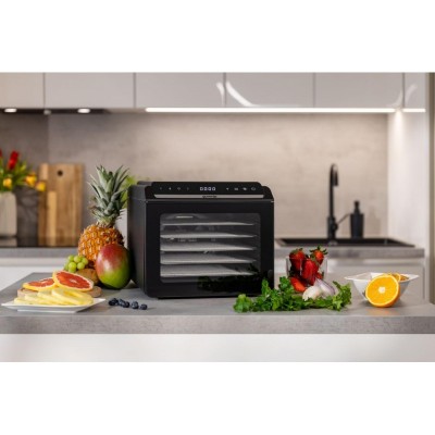 Сушарка для продуктів Gorenje 580Вт, піддонів - 6x1.5см, діаметр - 25см, макс - 75°С, дисплей, пластик+метал, чорний