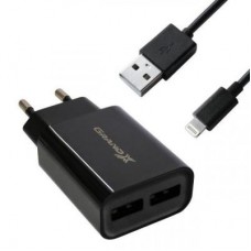 Зарядний пристрій Grand-X 5V 2.4A 2xUSB + cable USB-Lightning (CH45LTB) Зарядний пристрій Grand-X 5V 2.4A 2xUSB + cable USB-Lightning (CH45LTB)