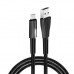 Дата кабель ColorWay USB 2.0 AM to Type-C 1.0m zinc alloy + led black (CW-CBUC035-BK)