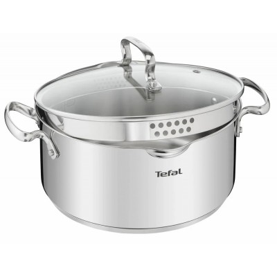 Каструля Tefal DUETTO+, 2.9л, з кришкою, нержавюча сталь, скло