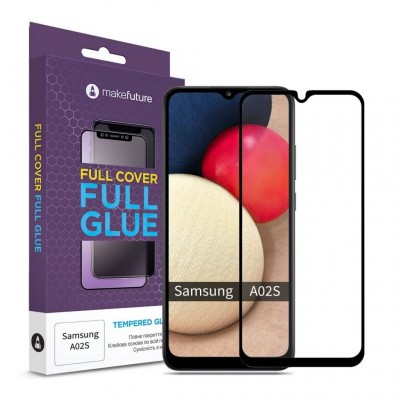 Стекло защитное MakeFuture Samsung A02s Full Cover Full Glue (MGF-SA02S)