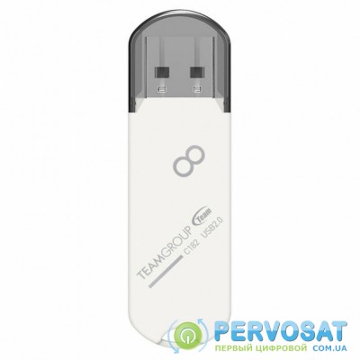 USB флеш накопитель Team 8GB C182 White USB 2.0 (TC1828GW01)