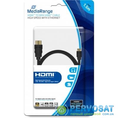 Кабель мультимедийный HDMI to HDMI 1.5m MediaRange (MRCS165)