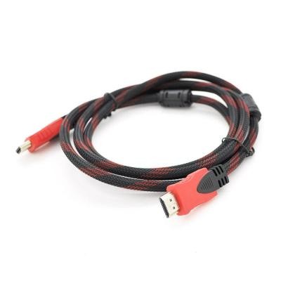 Кабель мультимедийный HDMI to HDMI 5.0m v1.4, OD-7.4mm Black/RED Merlion (YT-HDMI(M)/(M)NY/RD-5.0m)