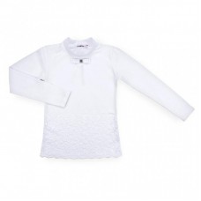 Кофта Matilda зі стійкою і мереживом на поличці (8658-152-white) Кофта Matilda зі стійкою і мереживом на поличці (8658-152-white)