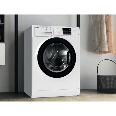 Пральна машина Whirlpool фронтальна, 7кг, 1200, A+++, 43.5см, дисплей, пара, інвертор, люк чорний, білий