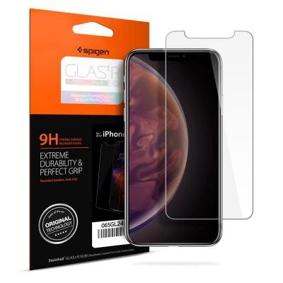 Стекло защитное Spigen iPhone XS Glass "Glas.tR SLIM HD" (1Pack) (063GL24514)