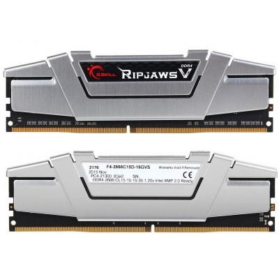 Модуль памяти для компьютера DDR4 16GB (2x8GB) 2666 MHz RipjawsV Silver G.Skill (F4-2666C15D-16GVS)