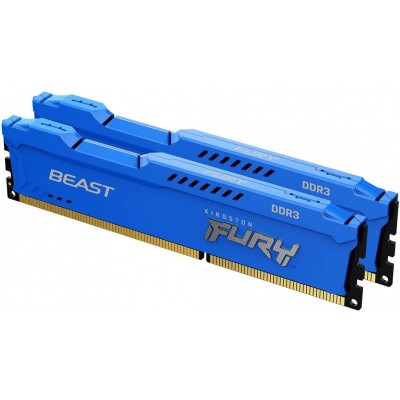 Пам'ять до ПК Kingston DDR3 1600 16GB KIT (8GBx2)  FURY Beast Blue