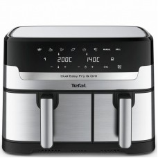 Мультипіч Tefal Dual EasyFry&Grill AirFryer, 2700Вт, чаша-5.2+3.1л, сенсорне керув., 2 чаши, гриль, пластик, сіро-чорний Мультипіч Tefal Dual EasyFry&Grill AirFryer, 2700Вт, чаша-5.2+3.1л, сенсорне керув., 2 чаши, гриль, пластик, сіро-чорний