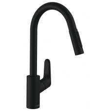 Змішувач для кухні Hansgrohe Focus M41, довж.виливу - 235мм, витяжний, 1важіль, KM240, чорний матовий Змішувач для кухні Hansgrohe Focus M41, довж.виливу - 235мм, витяжний, 1важіль, KM240, чорний матовий