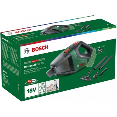 Пилосос професійний акумуляторний Bosch UniversalVac 18, 18В, 9кПа, контейнер 0.5л, 1.3кг без АКБ та ЗП