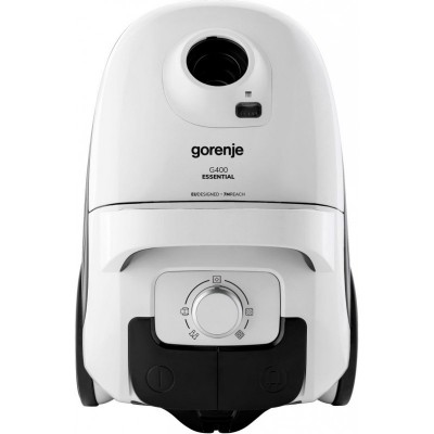 Пилосос Gorenje мішковий, 800Вт, 3л, вага-6.5кг, HEPA, індикатор, телескоп, білий