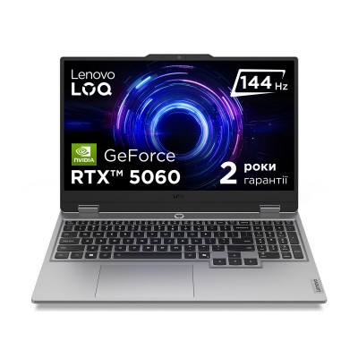 Ноутбук Lenovo LOQ 15IRX10 15.6" FHD IPS AG, Intel i7-13650HX, 32GB, F1TB, NVD5070-8, DOS, сірий