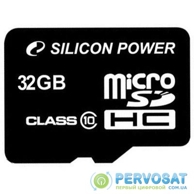 Карта памяти Silicon Power 32Gb microSDHC class 10 (SP032GBSTH010V10)