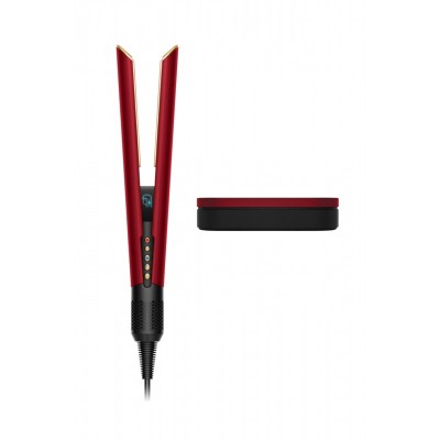 Випрямляч Dyson з вологого на сухе HТ01 Airstrait Red Velvet/Gold, темп.режимів-3, 80-140С, OLED-дисплей, метал, червоний