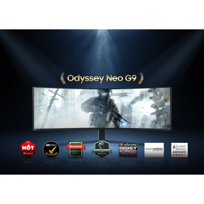 Монітор QLED 48.7" Samsung  Odyssey G9 S49AG950N HDMI, 2xDP, USB, VA, 5120x1440, 32:9, 240Hz, 1ms, HDR, CURVED