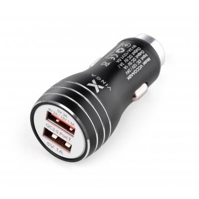 Зарядное устройство Vinga QC3 Quick Dual USB Car Charger aluminium 18W Max (VCCQAABK)