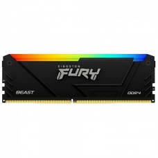 Пам'ять ПК Kingston DDR4 64GB KIT (32GBx2) 3200 FURY Beast RGB Пам'ять ПК Kingston DDR4 64GB KIT (32GBx2) 3200 FURY Beast RGB