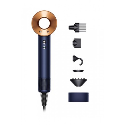 Фен Dyson HD07 Supersonic Prussian Blue/Rich Copper, 1600Вт, 4 режими, іонізація, хол. обду, кейс для зберігання, синьо-мідний