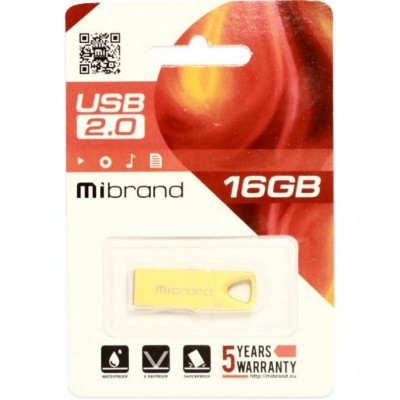 USB флеш накопитель Mibrand 16GB Taipan Gold USB 2.0 (MI2.0/TA16U2G)