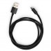 Дата кабель USB 2.0 AM to Micro 5P 1m nylon black Vinga (VCPDCMNB1BK)