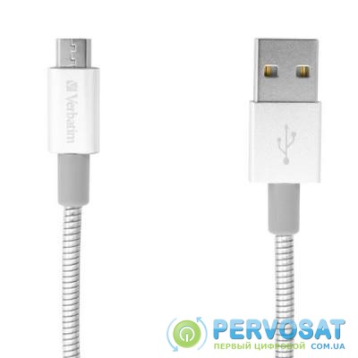 Дата кабель USB 2.0 AM to Micro 5P 0.3m silver Verbatim (48865)