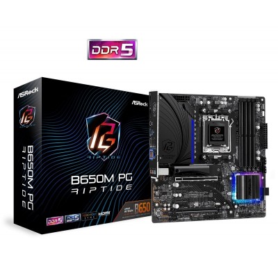 Материнська плата ASRock B650M PG RIPTIDE sAM5 B650 4xDDR4 HDMI DP mATX