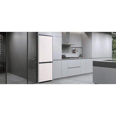 Холодильник LG з нижн. мороз., 186x60х68, холод.відд.-220л, мороз.відд.-113л, 2дв., E, NF, інв., диспл внутр., зона св-ті, бежевий