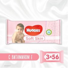 Вологі серветки Huggies Soft Skin 56 х 3 шт (5029053550213) Вологі серветки Huggies Soft Skin 56 х 3 шт (5029053550213)
