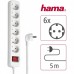 Мережевий подовжувач HAMA 6XSchuko 3G*1.5мм 5м White