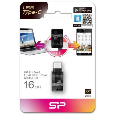 USB флеш накопитель Silicon Power 16GB Mobile C31 USB 3.1 / USB Type-C (SP016GBUC3C31V1K)