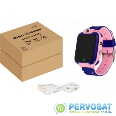 Смарт-часы Discovery iQ4900 Camera LED Light Pink Детские смарт часы-телефон трек (iQ4900 Pink)