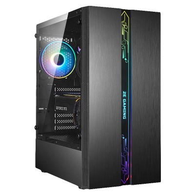 Корпус 2E GAMING RUNA (G2107-500),БЖ 2E ATX500G, MidT, 2xUSB2.0,1xUSB3.0, 1x120мм ARGB+стрічка , скло (бічна панель),чорний