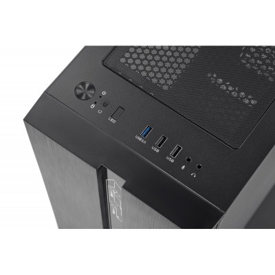 Корпус 2E GAMING RUNA (G2107-500),БЖ 2E ATX500G, MidT, 2xUSB2.0,1xUSB3.0, 1x120мм ARGB+стрічка , скло (бічна панель),чорний