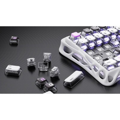 Клавіатура механічна GravaStar Mercury V75 80keys, Magnetic Jade Pro, 8K, USB-A, RGB, Mecha Gray
