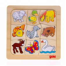 Пазл-вкладиш goki Хто чий? Пазл-вкладиш goki Хто чий?