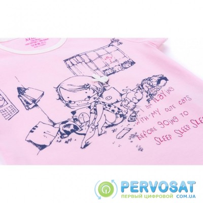 Пижама Aziz с девочкой и котиками (9136-1G-pink)