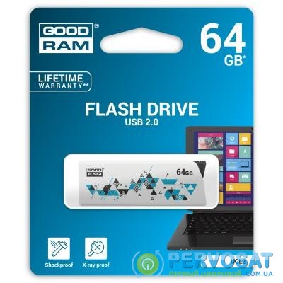 USB флеш накопитель Goodram 64GB Cl!ck White USB 2.0 (UCL2-0640W0R11)