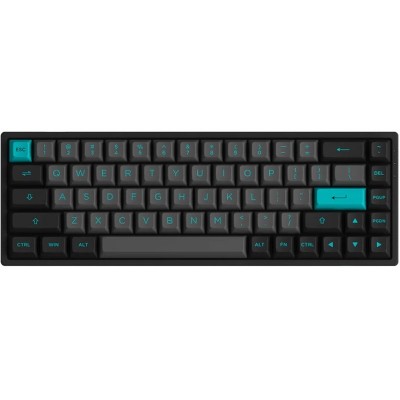 Клавіатура механічна Akko 3068B Plus Black&Cyan 68Key,CS Jelly Purple, BT/WL/USB-A, EN/UKR, RGB, Чорний