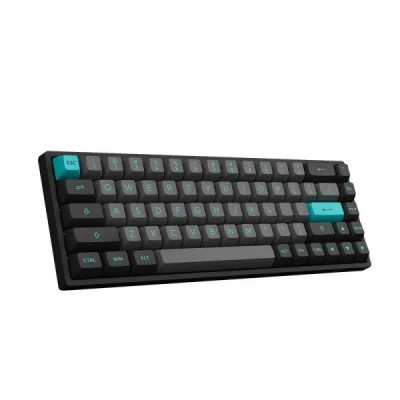 Клавіатура механічна Akko 3068B Plus Black&amp;Cyan 68Key,CS Jelly Purple, BT/WL/USB-A, EN/UKR, RGB, Чорний