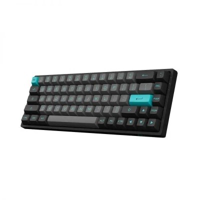 Клавіатура механічна Akko 3068B Plus Black&amp;Cyan 68Key,CS Jelly Purple, BT/WL/USB-A, EN/UKR, RGB, Чорний