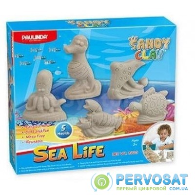 PAULINDA Песок для творчества Sandy clay Морская жизнь-животные 300г 5 ед.