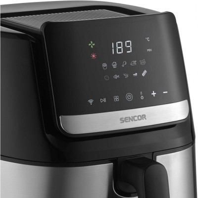 Мультипіч Sencor Vita Fryer, 1600Вт, чаша-6,5л, сенсорне керув., 10 програм, пластик, нерж. сталь-чорний