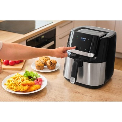 Мультипіч Sencor Vita Fryer, 1600Вт, чаша-6,5л, сенсорне керув., 10 програм, пластик, нерж. сталь-чорний
