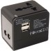 Зарядное устройство PowerPlant Международный адаптер 220В + 2*USB max2.1A (DV00DV5067)