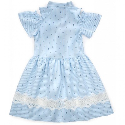 Плаття Bushra з мереживом (201001-122G-blue)