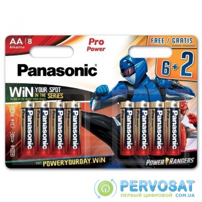 Батарейка Panasonic AA LR6 Pro Power * 8 Power Rangers (LR6XEG/8B2FPR)